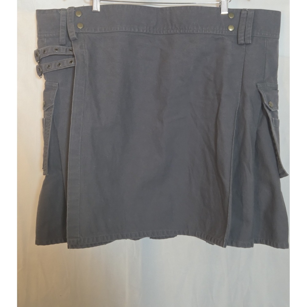 Scottish Kilt, Men's Utilty‎ Highland  Men's, Gray, 100% Cotton, Size 48